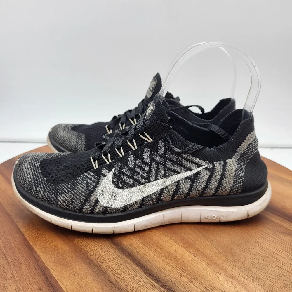 Nike Womens Free 4.0 Flyknit Running Shoes Womens 7‎ Black   717076-001 Sneakers